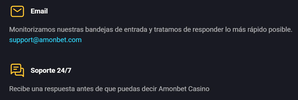 Atención al cliente de amonbet